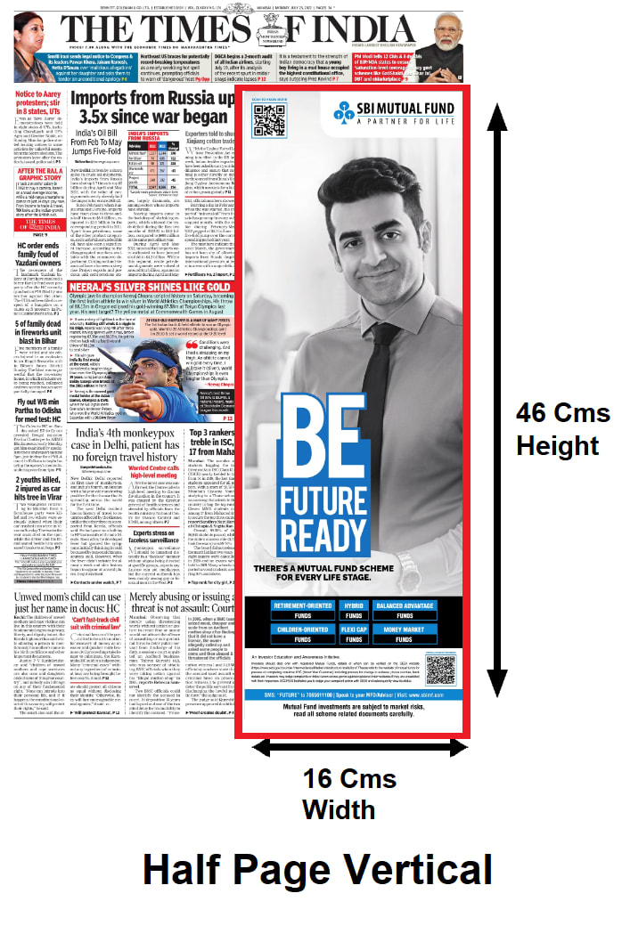 Half Page Popular Media Advertising in Times Of India, Goa Times, English Newspaper The